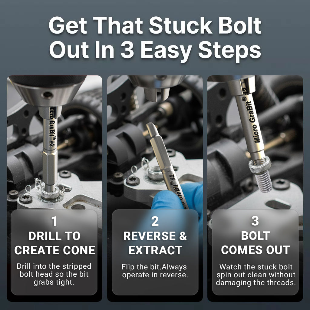 Alden 4507P Grabit® Micro Broken Bolt Extractor 4 Piece Kit