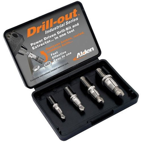 Alden 4017P Grabit® Drill-out Broken Bolt Extractor 4 Piece Kit