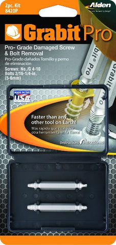 Alden 8420P Grabit® Pro Broken Bolt and Damaged Screw Extractor 2 Piece Kit