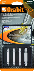 Alden 8440P Grabit® Pro Broken Bolt & Damaged Screw Extractor 4 Piece Kit